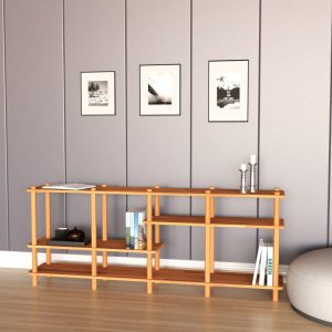 Solid Beech Wood Large Media Console, Solid Wooden TV Stand, Custom Size Solid Wood Short Bookcase, Minimalist Large Entertainment Center