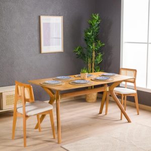 6 to 8 Seat Dining Room Table Oak Wood Pedestal Leg Table, Rectangle Farmhouse Dine Table Butterfly Leg, Large Diner Table Kitchen Furniture