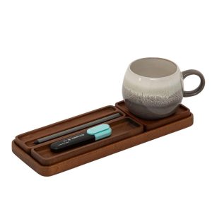 Minimalist Wood Desk Organizer Set, Pen Holder, Coaster, Note Holder, Handmade Office Accessories, Wooden Desk Accessories, Gift for Him