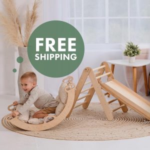 Montessori toddler climbing arch with pillow, Baby toys, Wooden climbing triangle for toddlers, Christmas gifts for Kids,  Christmas Sale