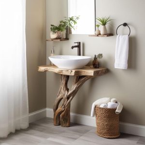 Reclaimed bathroom vanity solid wood bathroom sink vanity live edge farmhouse rustic wood decor crafted handmade wood housewarming gift
