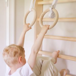 ULPU MINI Gym Rings - Wooden Gymnastics Rings With Adjustable Straps Toddler Gymnastic | Scandinavian Design