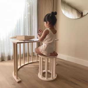 Kids Wooden Montessori Stool | Multifunctional Workstation Stool | Scandinavian Design Plant Stand | LUOTO Stool