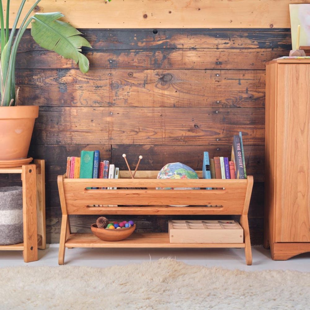 Trough-Style Bookcase/Storage - Maple Wood, Cherry Wood, or Painted options - 32 x 16 x 15 3/4 inch - Image 4