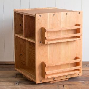 Turning/Rotating Extra Large Bookshelf (Lazy Susan Bottom) - Cherry Wood: Solid Wood - 28.5 x 22 x 22 inches - Made in USA