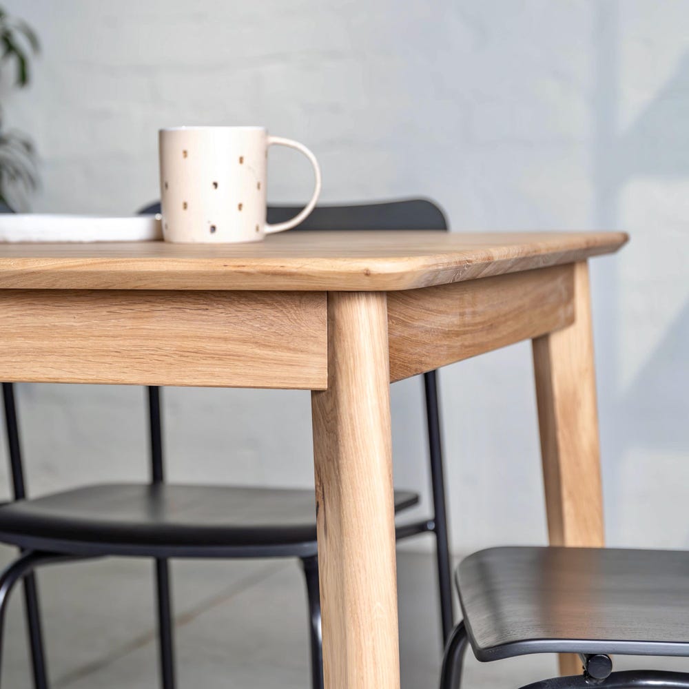 Farmhouse Furniture Oulu Wooden Oak Dining Table Unique Solid Wooden Dining Table Elegant Handmade Furniture Oak Solid Wooden Dining Table - Image 4