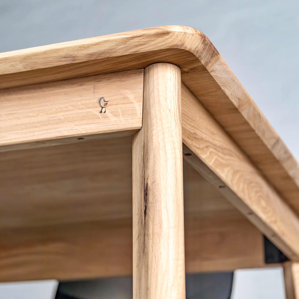 Farmhouse Furniture Oulu Wooden Oak Dining Table Unique Solid Wooden Dining Table Elegant Handmade Furniture Oak Solid Wooden Dining Table - Image 10