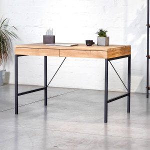 Computer Desk Mennen with Сontainer Oak Wooden Table Unique Solid Oak Wooden Farmhouse Furniture  Executive Wood Oak Office Writing Desk