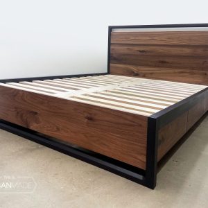 Gorgeous Platform Storage Bed Frame with Drawers, Wooden Platform Bed, Solid walnut, Wooden storage bed frame, wooden bedroom set