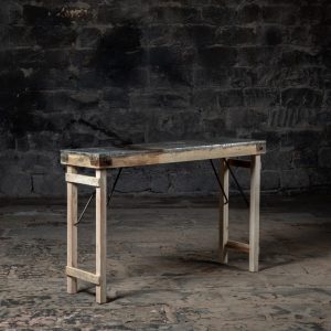 Rustic Iron top console table | Entry way console | Living room console | Vintage and antique farmhouse console table | Heaven Hinge