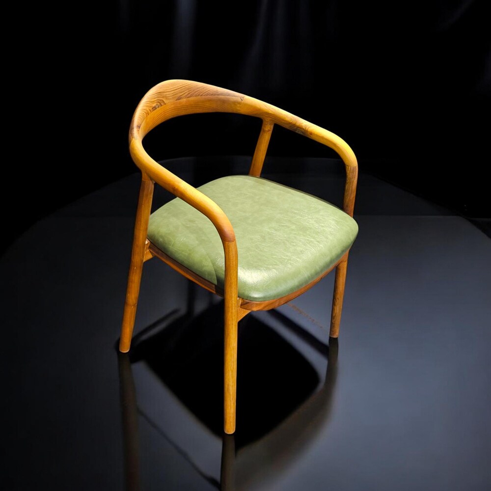 Walnut Dining Chair with Wooden Arms, Modern Wooden Dining Chair for Kitchen Table & Living Room Seating