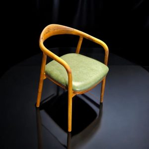 Walnut Dining Chair with Wooden Arms, Modern Wooden Dining Chair for Kitchen Table & Living Room Seating