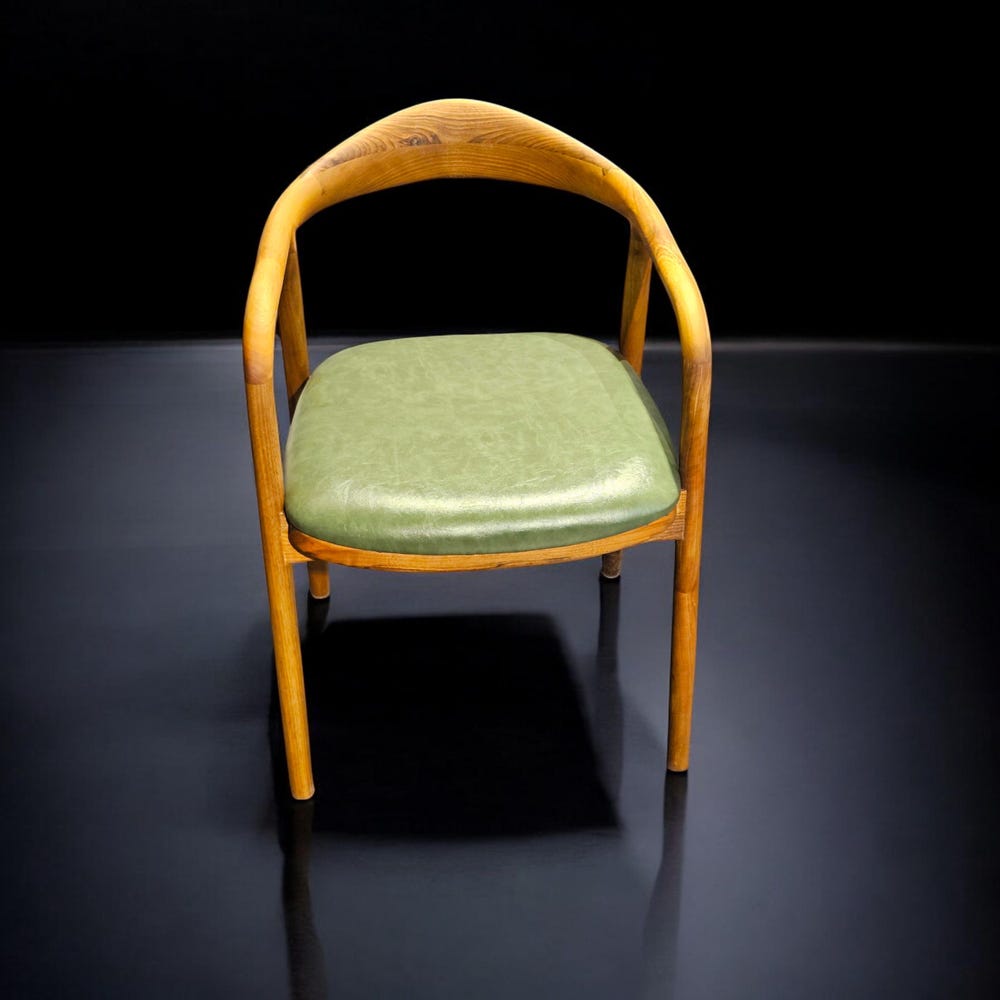 Walnut Dining Chair with Wooden Arms, Modern Wooden Dining Chair for Kitchen Table & Living Room Seating - Image 4