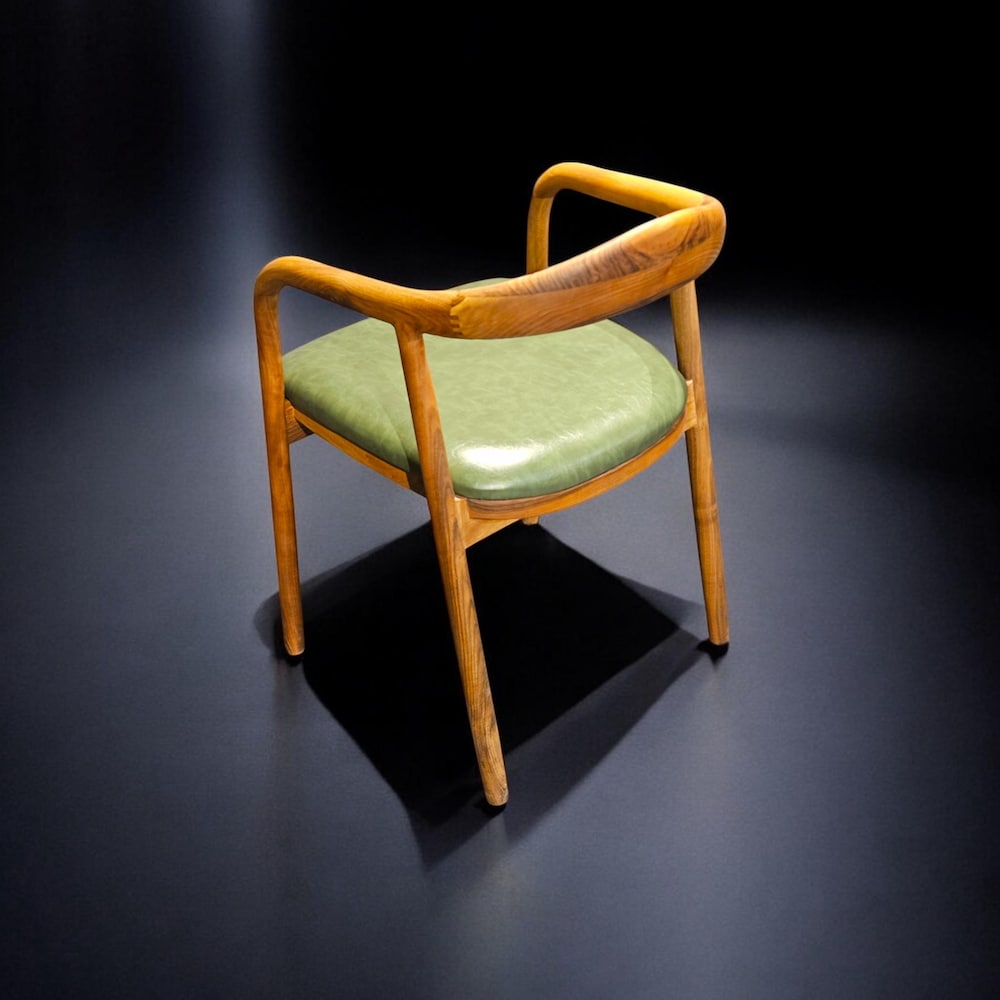 Walnut Dining Chair with Wooden Arms, Modern Wooden Dining Chair for Kitchen Table & Living Room Seating - Image 7