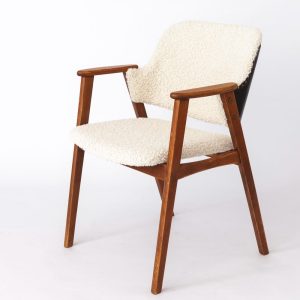 Vintage Armchair by Ágnes Kígyóssy, Hungarian Designer, 1960s – Model Claus, Beech Wood Frame, Reupholstered