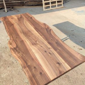 Live edge dining table, Walnut wood slabs kitchen table top, natural rustic home furniture
