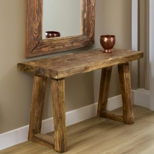 Custom Rustic Wooden Console Table – Handmade Farmhouse Live Edge Solid Wood Entryway Hallway Dresser – Narrow Handcrafted for Living Room