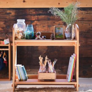 Cherry Wood Adjustable Shelving Unit/Bookcase -  32 inch Tall - 2 or 3 Shelf Option - Ability to connect additional shelves