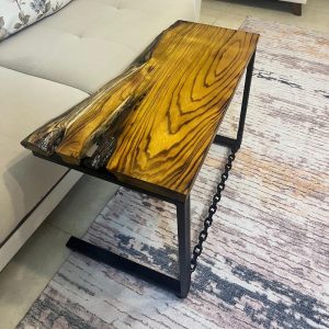 C Shapped Sofa Side Table, Functional Table for Living Room, Wooden Coffee Table, Minimalist Design, Laptop C Table, Drink Table Small