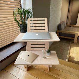 Adjustable Plywood Standing Desk – Ergonomic Home Office Solution – Height Adjustable