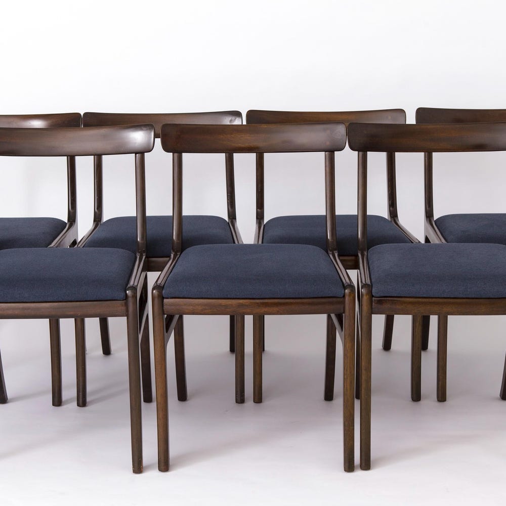 Set of 6 Vintage Danish Chairs by Ole Wanscher for Poul Jeppesen | Mahogany, 1960s Mid-Century Modern - Image 10