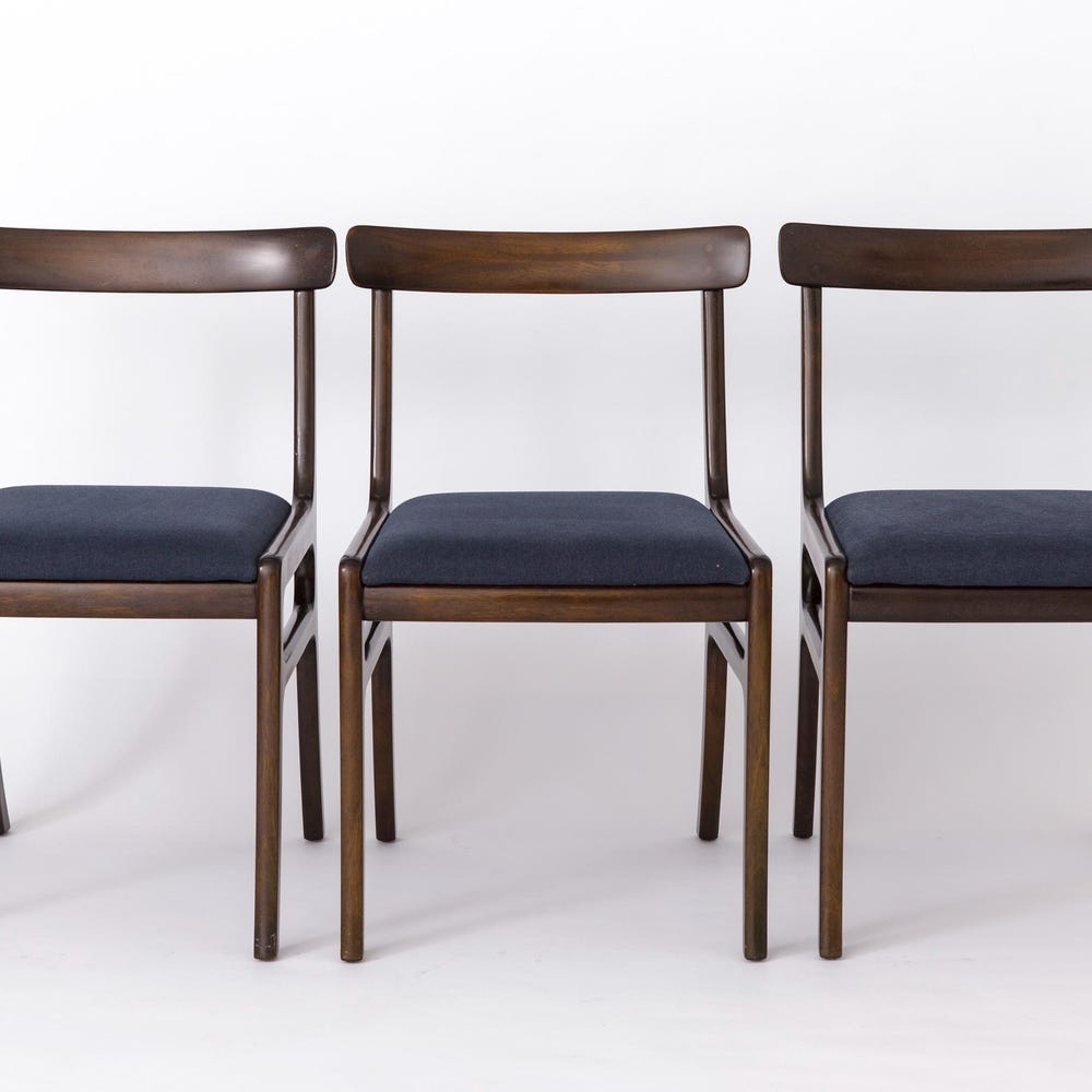 Set of 6 Vintage Danish Chairs by Ole Wanscher for Poul Jeppesen | Mahogany, 1960s Mid-Century Modern - Image 3