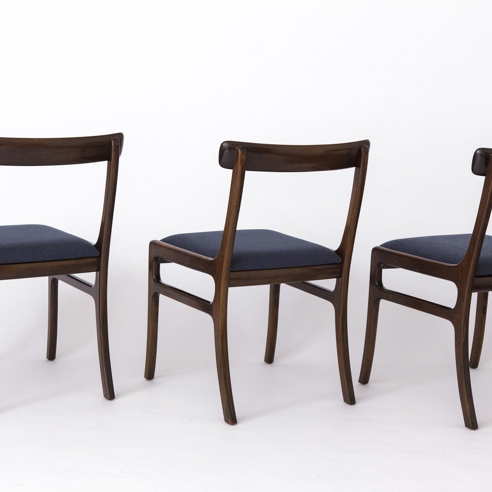 Set of 6 Vintage Danish Chairs by Ole Wanscher for Poul Jeppesen | Mahogany, 1960s Mid-Century Modern - Image 6