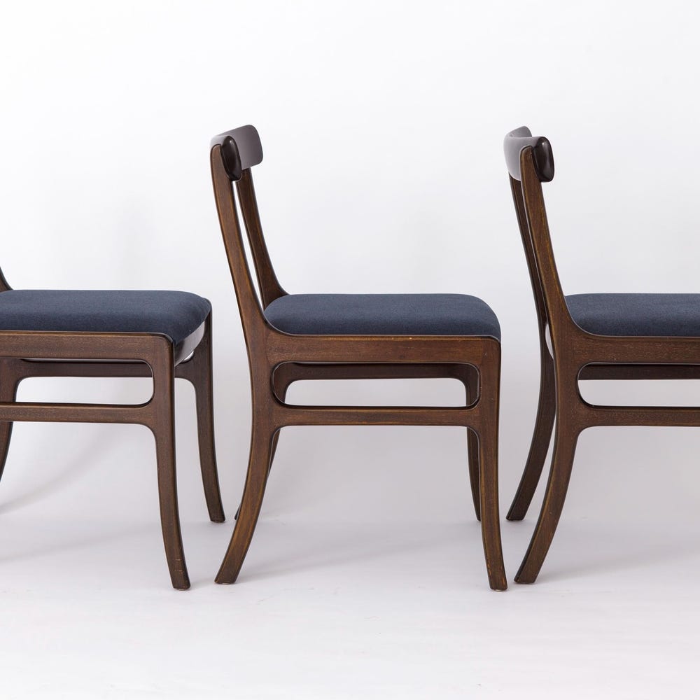 Set of 6 Vintage Danish Chairs by Ole Wanscher for Poul Jeppesen | Mahogany, 1960s Mid-Century Modern - Image 4