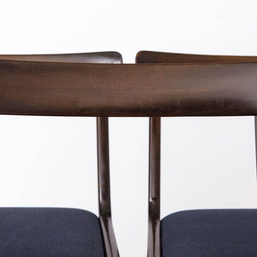 Set of 6 Vintage Danish Chairs by Ole Wanscher for Poul Jeppesen | Mahogany, 1960s Mid-Century Modern - Image 9