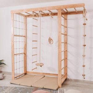 Kids Indoor Gym Set, Swedish Ladder, Soft Play, Indoor Jungle Gym, Rope Swing, Montessori Climbing Set