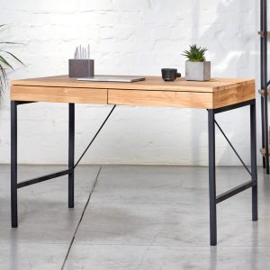 Oak Furniture Desk Mennen with Сontainer Exclusive Farmhouse Computer Oak Wood Desk Solid Oak Wood Mennen Writing Desk Oak Wood Office Table