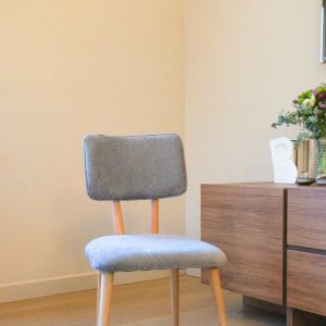 Polly Gray Modern Wooden Dining Chair - Minimalist Furniture for Home, Office, and Living Spaces, Easy Assembly