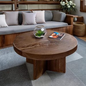 Custom Handmade Rustic Wooden round oval elips Coffee Table - Farmhouse Style natural Live Edge Handcrafted solid wood table furniture decor