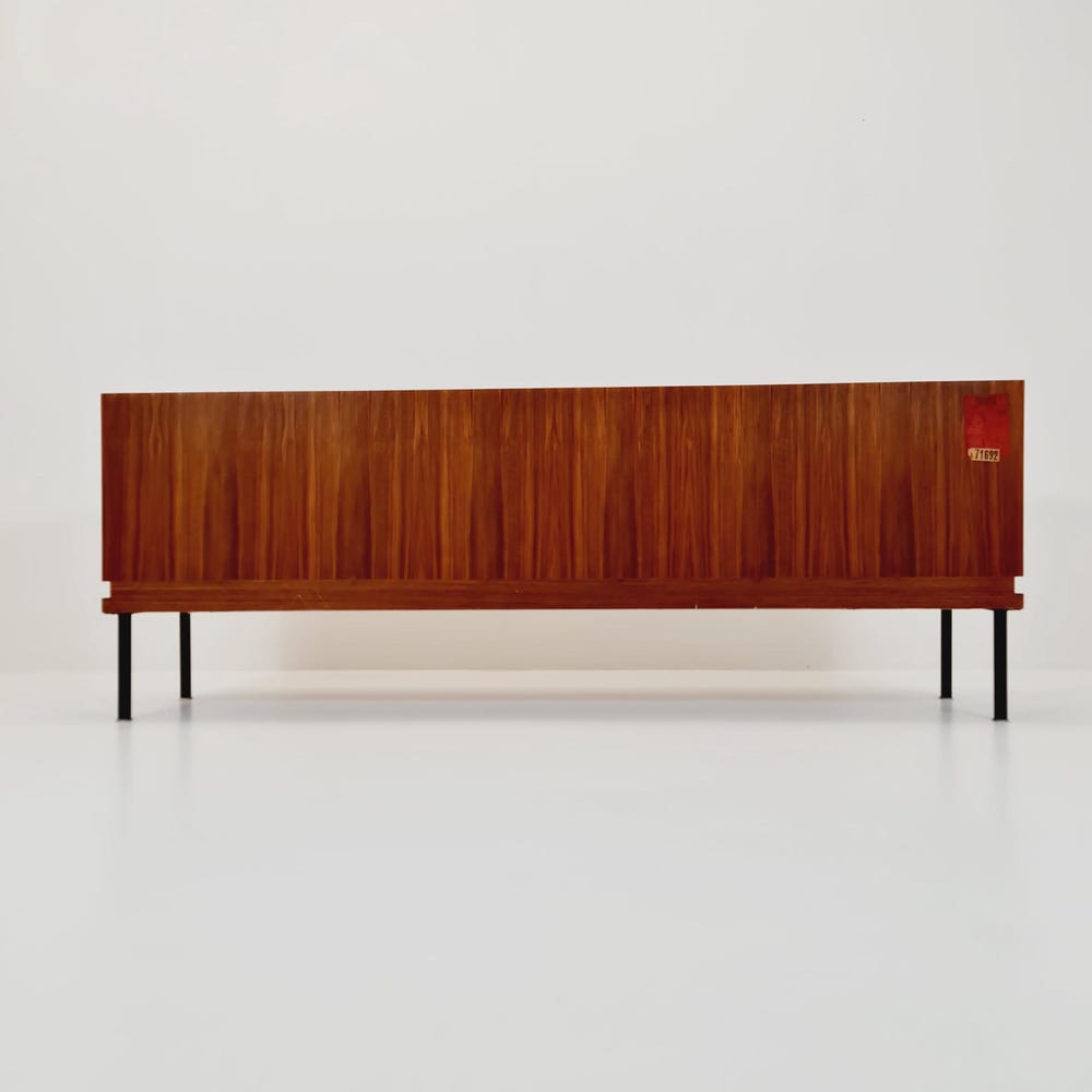 long Mid Century Modern German walnut sideboard by Famöla Möbel, 1950s - Image 11