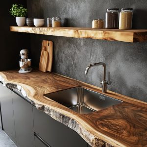 Live Edge Walnut Countertop, Kitchen Countertop, Wooden Countertop, Walnut Countertop, Custom Countertop