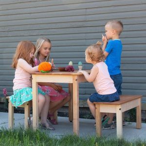 il_1000x1000.6570157245_5zny.jpg Simple Cherry & Maple Table with Two Benches - 24 1/2 x 33 x 21 3/4 inches