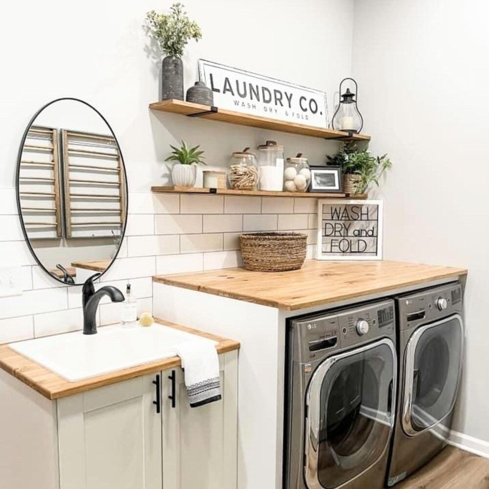 Laundry Room Shelves, Set of 2, Custom Real Wood Shelving for Laundry Storage - Image 5
