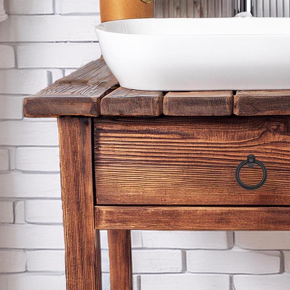 Wooden Rustic Style handmade bathroom vanity live edge solid wood cabinet sink table counter top farmhouse home decor furniture handcrafted - Image 2