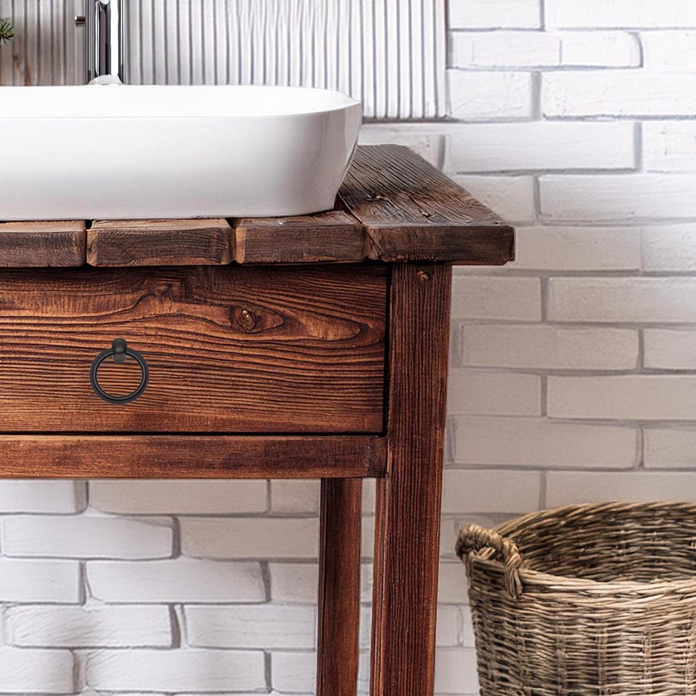 Wooden Rustic Style handmade bathroom vanity live edge solid wood cabinet sink table counter top farmhouse home decor furniture handcrafted - Image 3