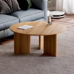Round Wood Coffee Table - Unique coffee table - Solid oak coffee table - Minimalist coffee table - Scandi coffee table - Furniture