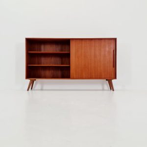 Midcentury vintage highboard teak danish cabinet book case, 1960s