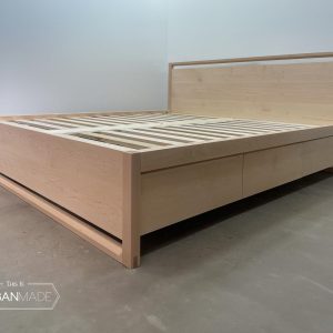 Wooden Platform Storage Bed with Drawers, Non toxic furniture, Solid maple bed frame, wood platform bed frame, Wooden bedroom set