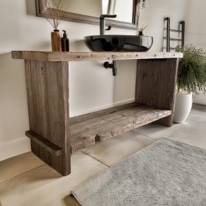 Rustic Bathroom Vanity – Reclaimed Wood Sink Cabinet – Handmade Farmhouse Vanity Top – Customizable Counter - Mother’s Day Gift