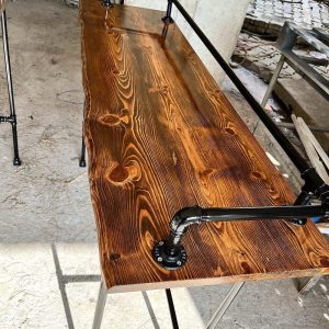 Counter Height Long Bar Table, Bar Height Table, Wood Bar Table, Wooden Pub Table, Narrow Bar Table, Live Edge Slab Bar Decor, Gift Ideas