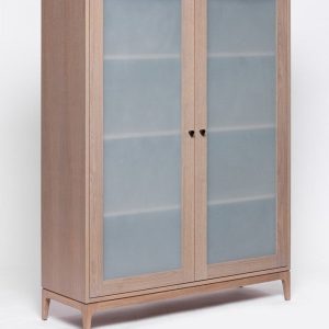 Modern storage cabinet / Sideboard cabinet / Oak cupboard with glass doors