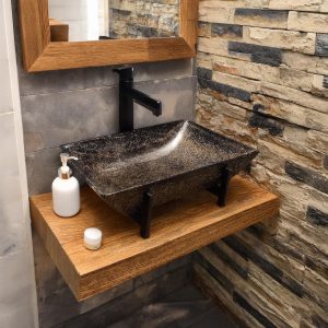 Wooden Rustic handmade bathroom vanity solid wood cabinet floating sink table counter top farmhouse home decor furniture  handcrafted shelf