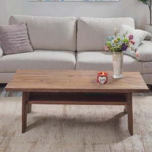 Wooden Rustic  handmade wooden coffee table live edge solid wood trestle farmhouse home decor furniture handcrafted rectangular end table