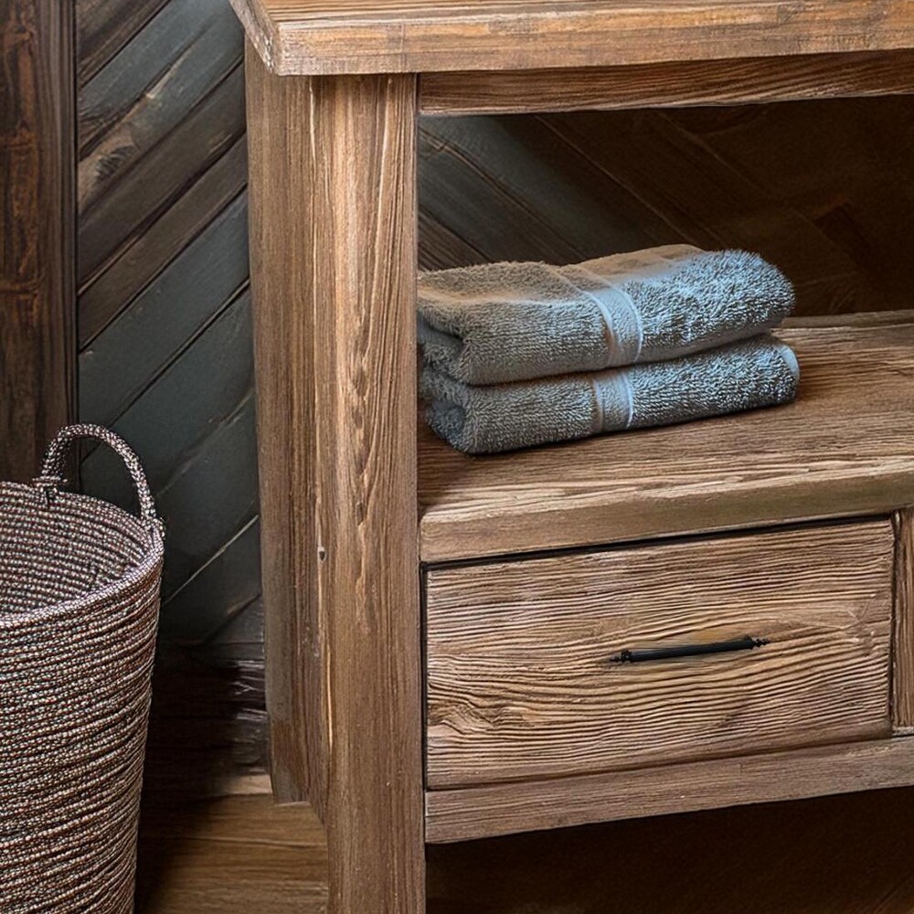 Wooden Rustic Style handmade bathroom vanity live edge solid wood cabinet sink table counter top farmhouse home decor furniture handcrafted - Image 3