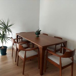 Retro Solid Wood Dining Room Set - Timeless Elegance, Farmhouse Kitchen Table Set, Handmade Living Room Table, Dining Chair