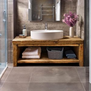 Solid Rustic Bathroom Vanity - Custom Handcrafted Farmhouse Small Live Edge Reclaimed and Barn Wood Vanities - Unique Design- Home Decor